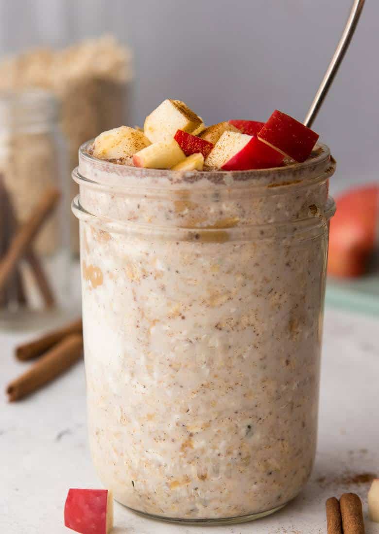 Apple Pie Cottage Cheese Overnight Oats