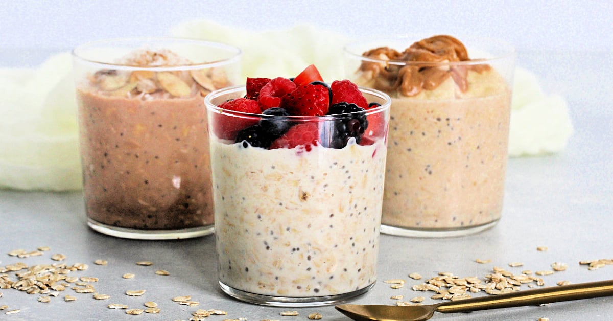 High Protein Overnight Oats in 5 Flavors