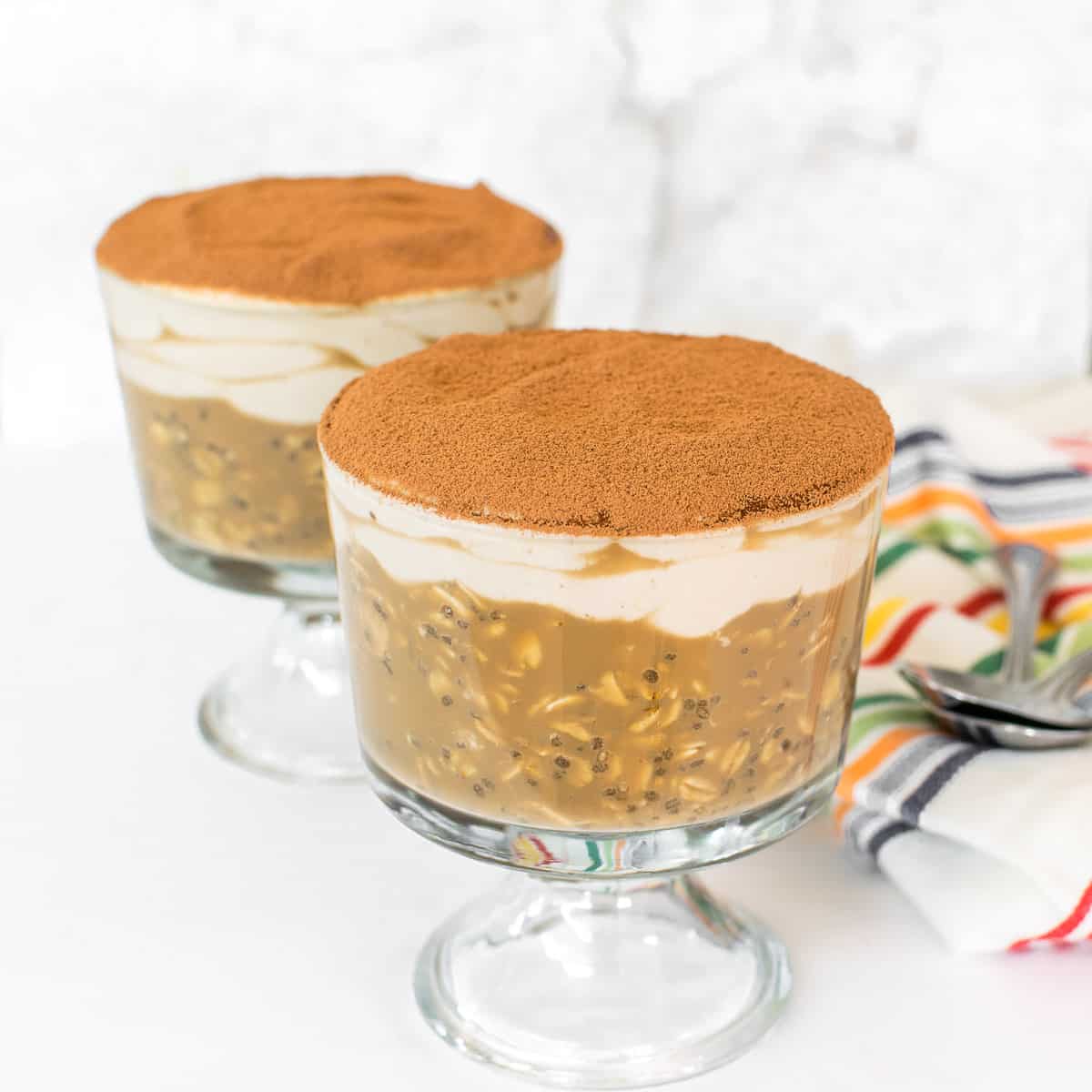 High Protein Vegan Tiramisu Overnight Oats