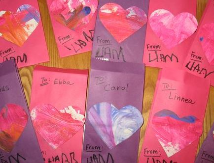 Valentine's Day artwork cards via mindfulmomma.com